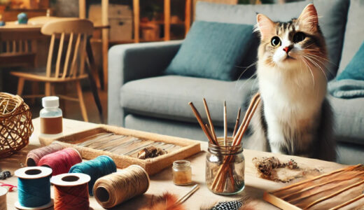 猫のねこじゃらしDIY　自宅で簡単に作れるおもちゃアイデア！